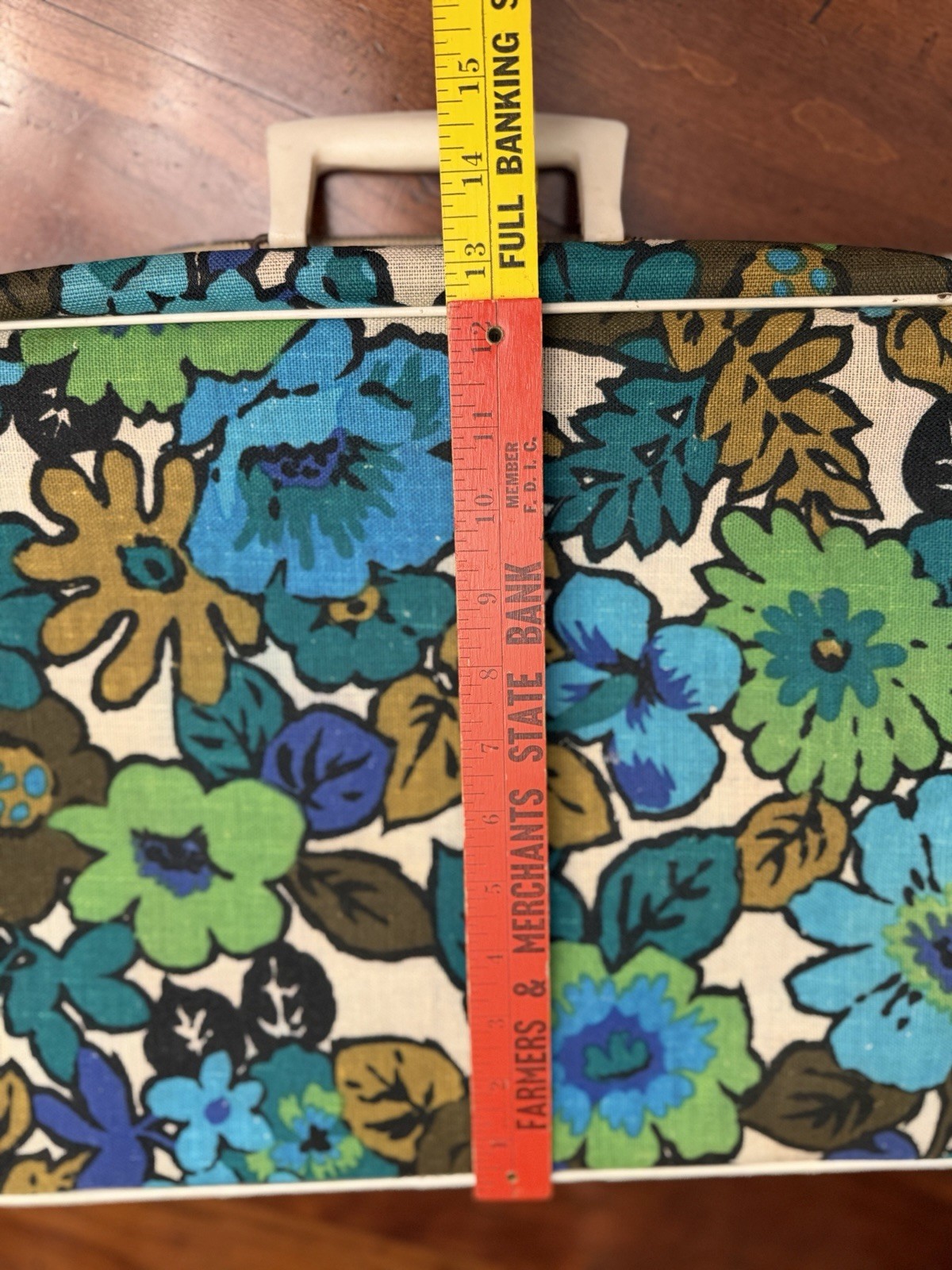 Vintage Bantam Travelware Floral Canvas Suitcase Mod 1970s Psychedelic