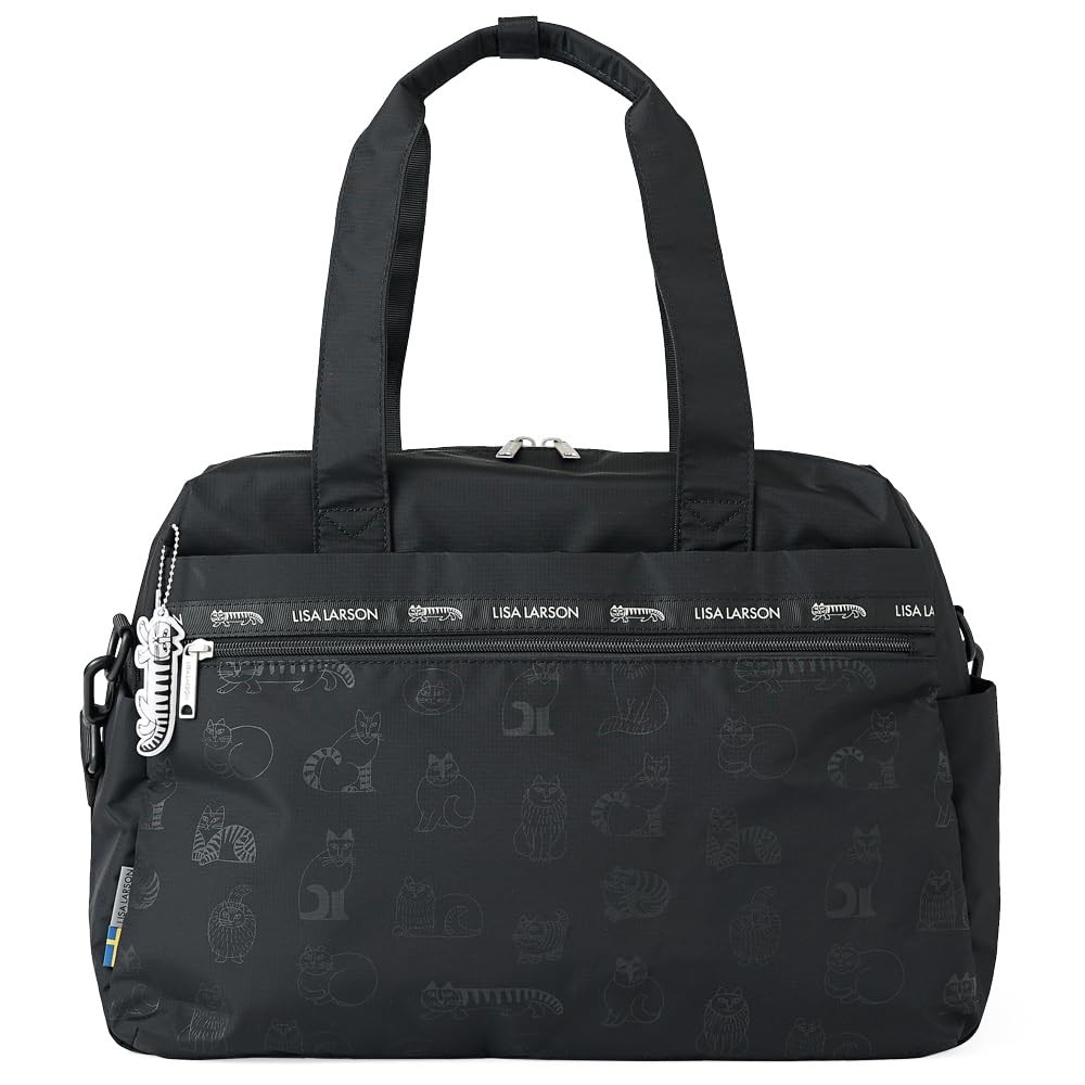 Lisa Larson Duffle Bag Sketch Cats Travel Boston Bag Water Repellent Japan Black
