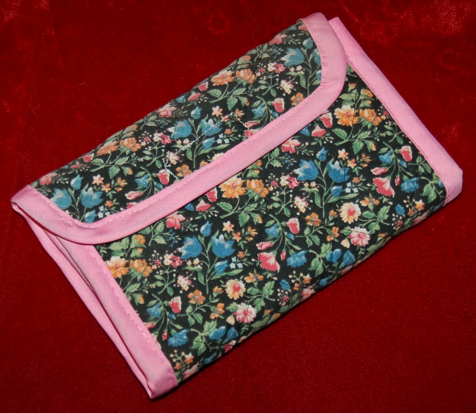 VINTAGE Folding Valet Cosmetics Travel Bag 100% Cotton Handcrafted in California