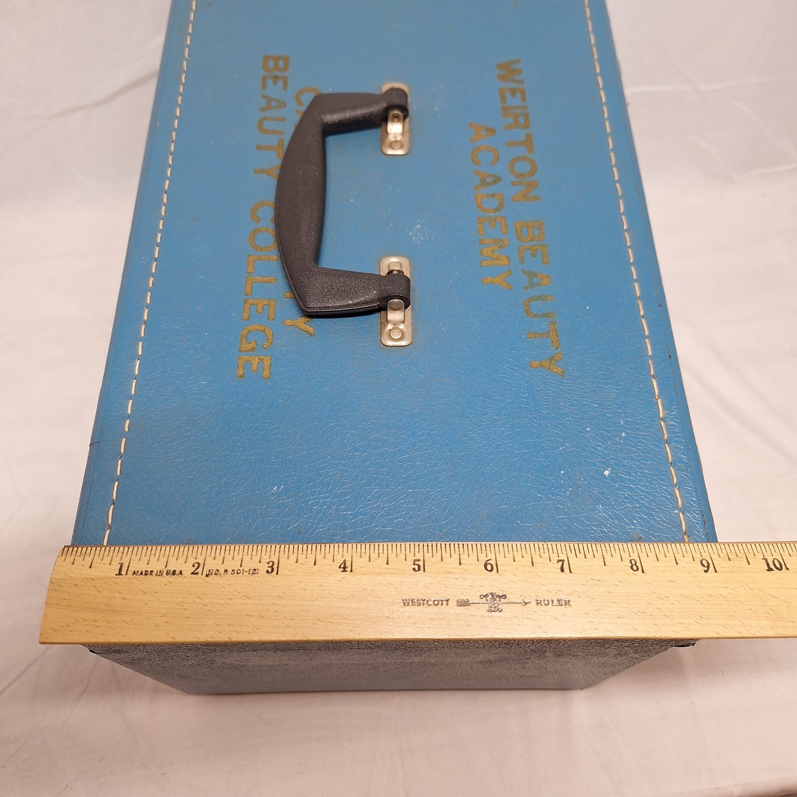 Vintage 1950s Weirton Beauty Academy Capital City Beauty College tools hard case