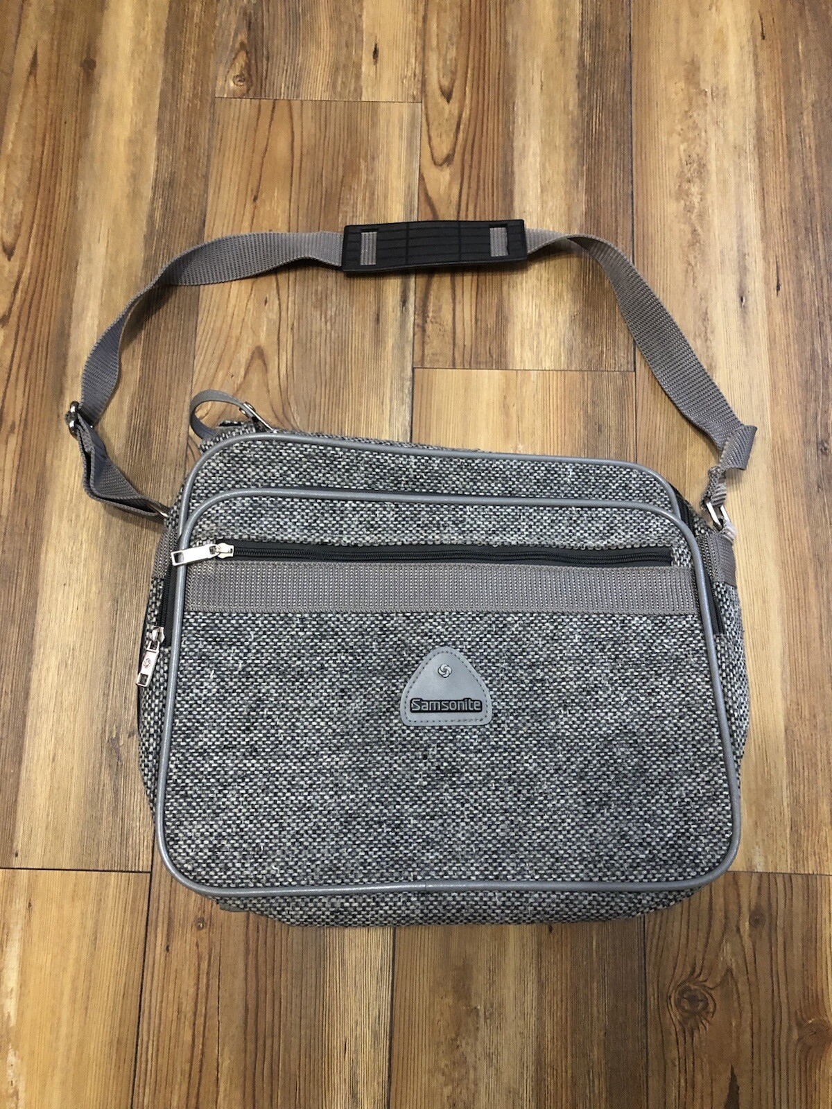 VINTAGE SAMSONITE 1987 Profile Tweed Gray messenger laptop shoulder bag