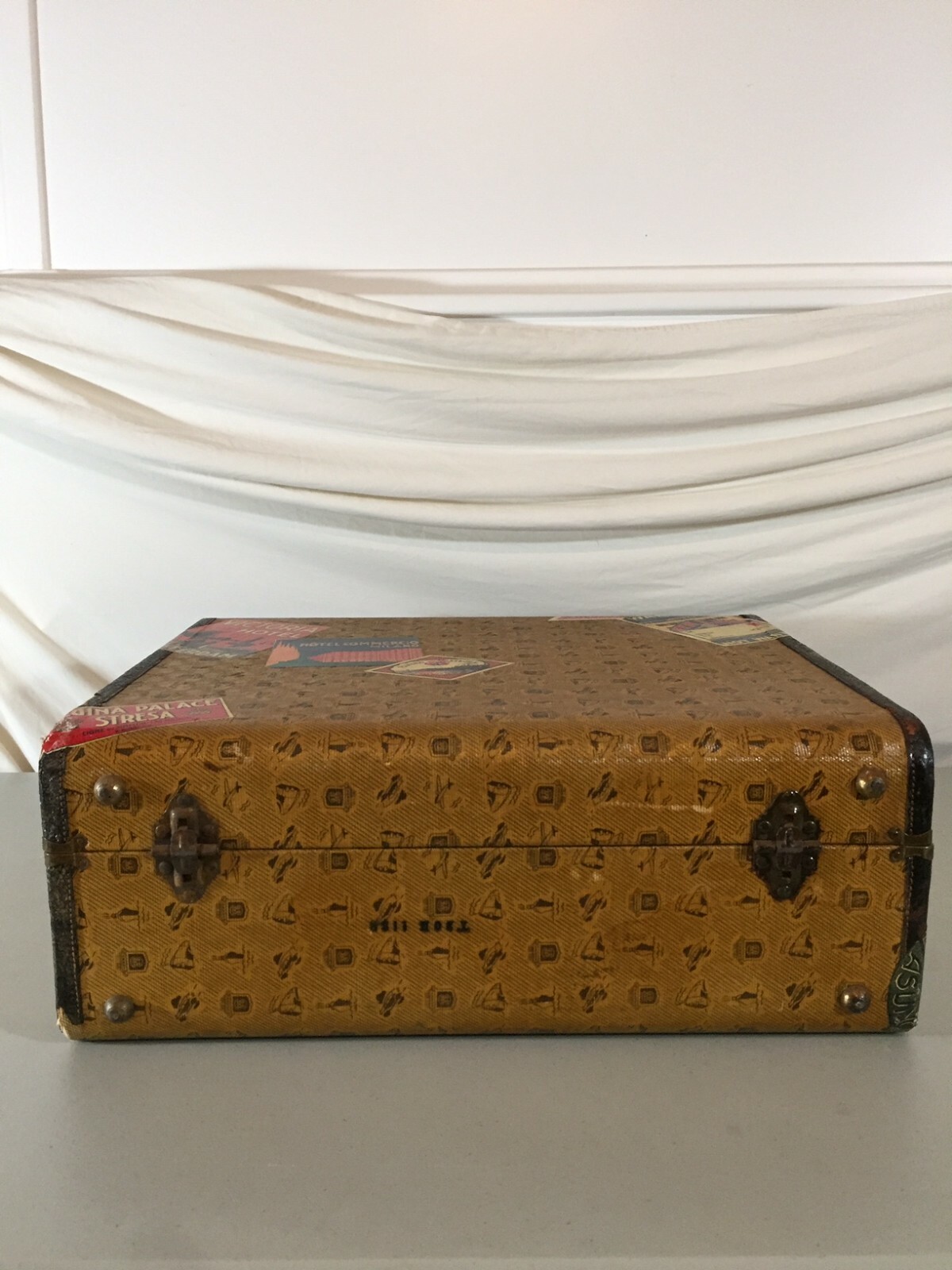 Vintage Luggage with Travel & Hotel Decals & Stickers, Great for Interior Design