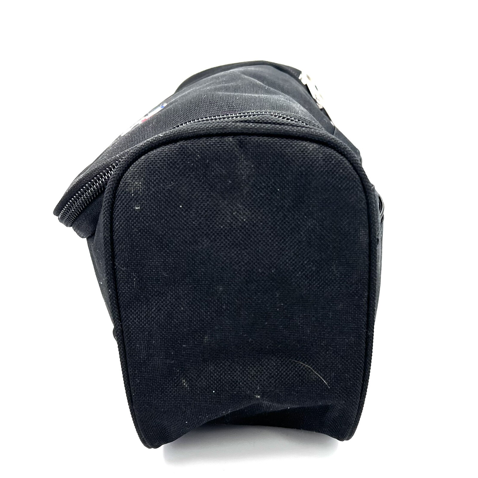 Old Spice Black Nylon Toiletry Travel Dopp Bag Embroidered Logo Vintage Canvas