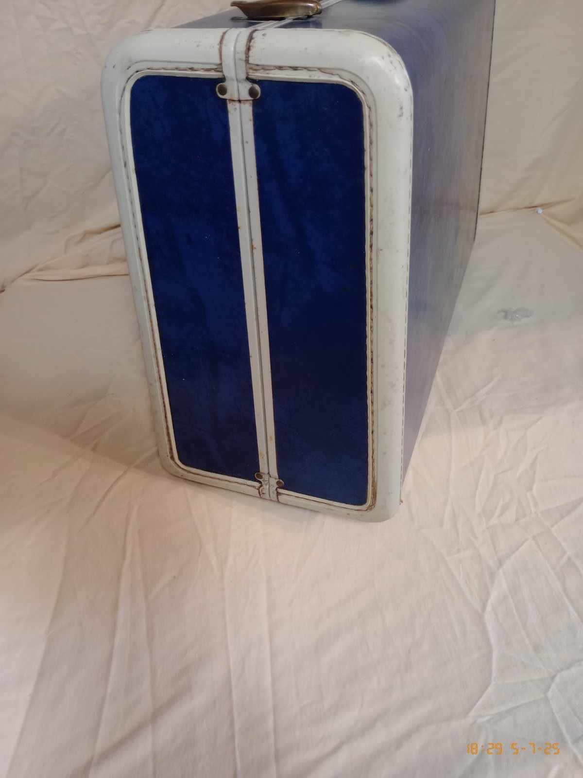 VTG 1950s Samsonite Shwayder Bros Hard Shell Suitcase Blue Marble