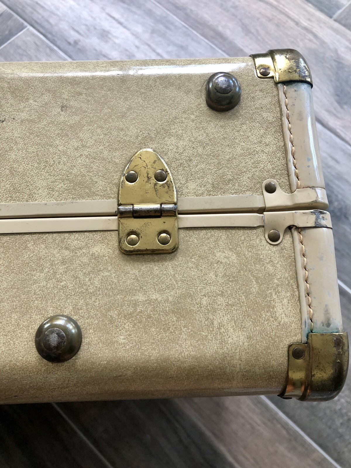 Vintage Towncraft Suitcase Hardshell Luggage 1950s Faux Marble Color