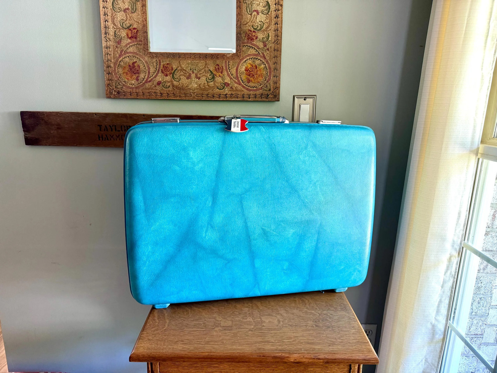 Vtg American Tourister Turquoise Marbled Luggage | American Tourister Suitcase