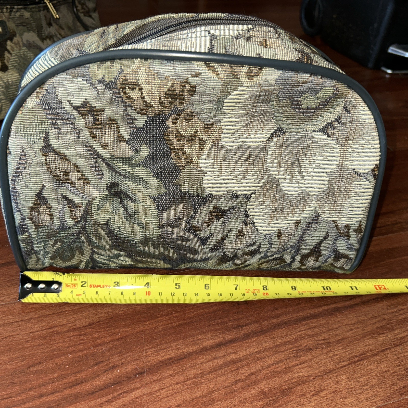 Vintage Jaguar 5 Piece Floral Green Tapestry Luggage Set NWT Lock And Keys