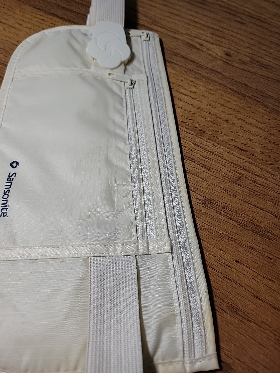 Vintage Samsonite Traveler Waist Money Belt Ivory W/Adjustable Strap