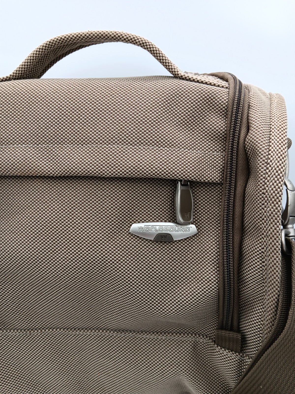 World Round Canvas Travel Shoulder/Crossbody Locking Bag Tan