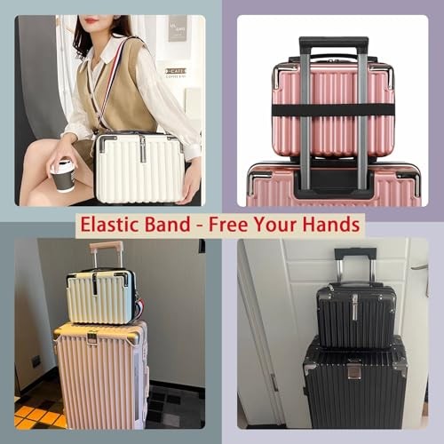 Mini Suitcase Hard Shell Makeup Case Stress-Resistant ABS Hard Makeup Black