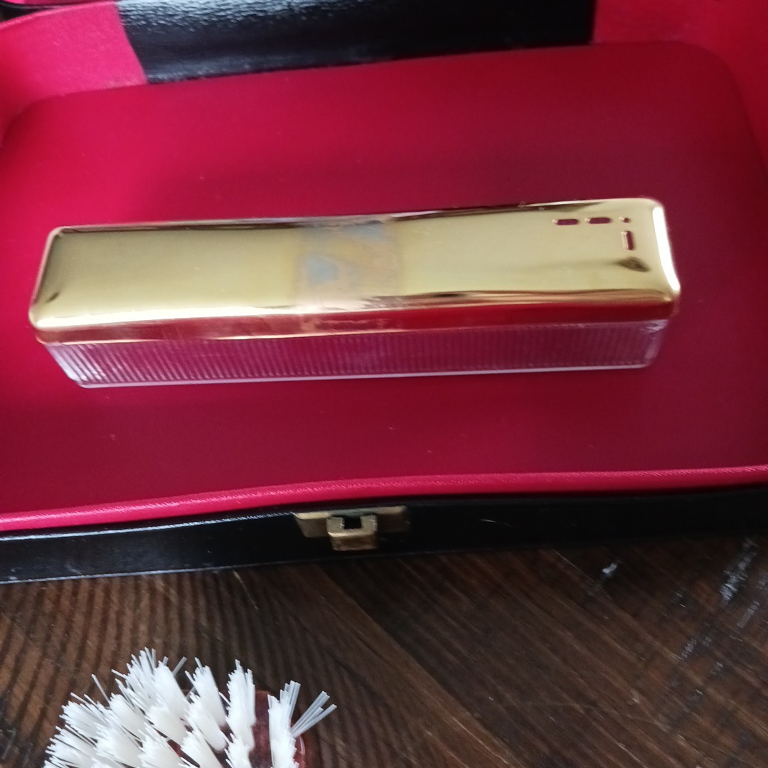 Vintage 10 Piece Travel Toiletry Grooming Kit Gold Tone Covers ***missing mirror