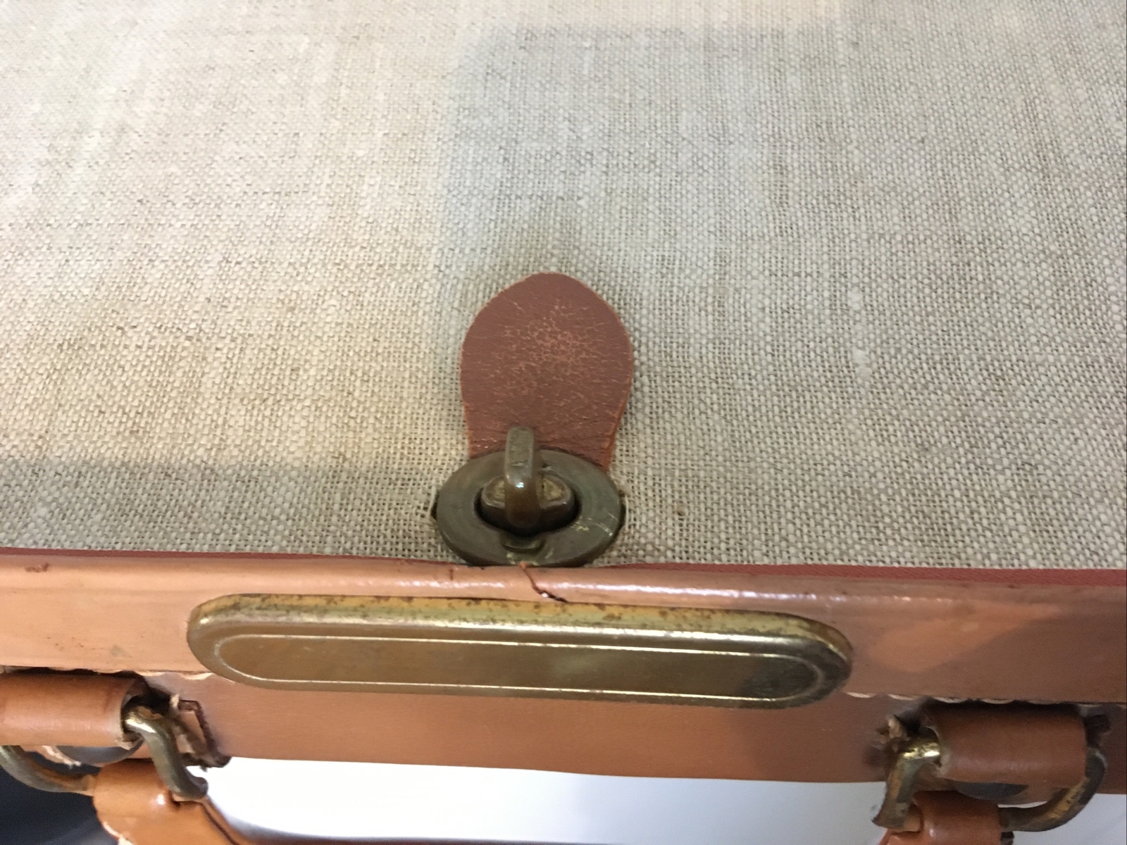 GS Stylite Deluxe Suitcase Light Brown Leather Case 21” 14.5” 7” Vintage