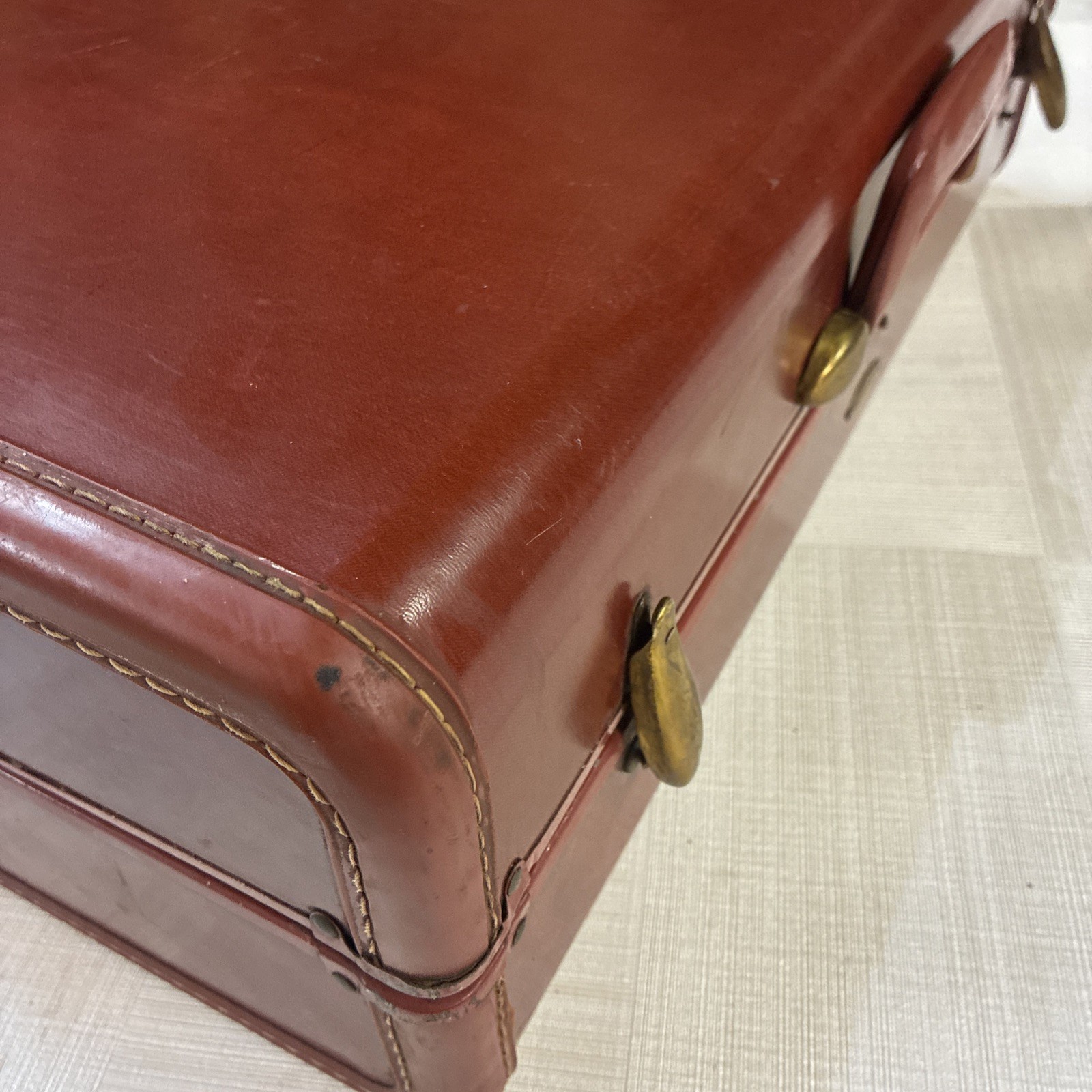 Vintage Samsonite Luggage Shwayder Bros Denver Detroit Brown 21x15x6 No Key