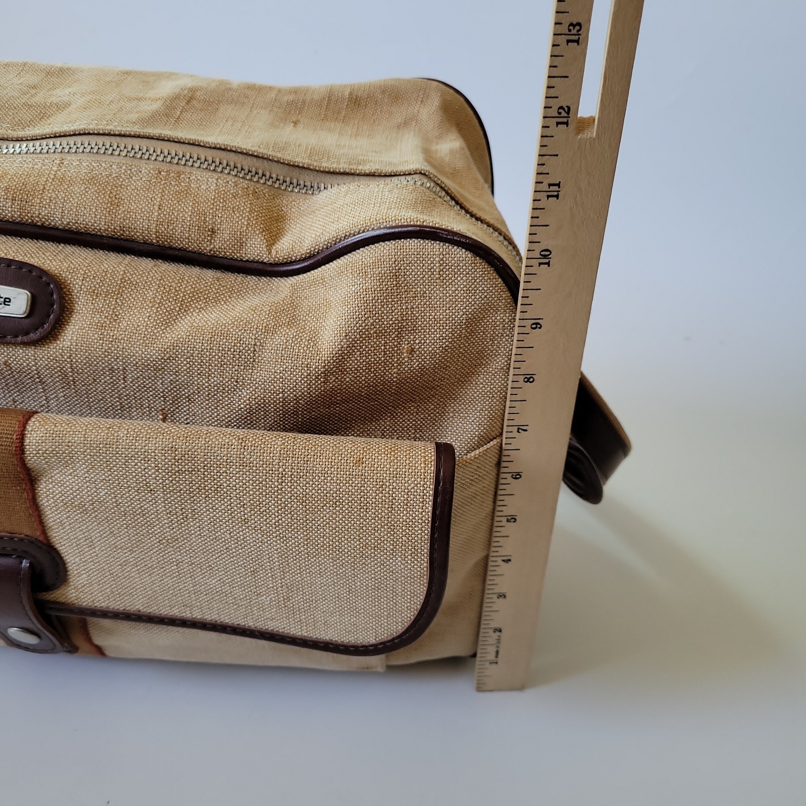 Vintage Samsonite Scamps Club Linen Canvas Duffle Bag Overnight Travel Retro