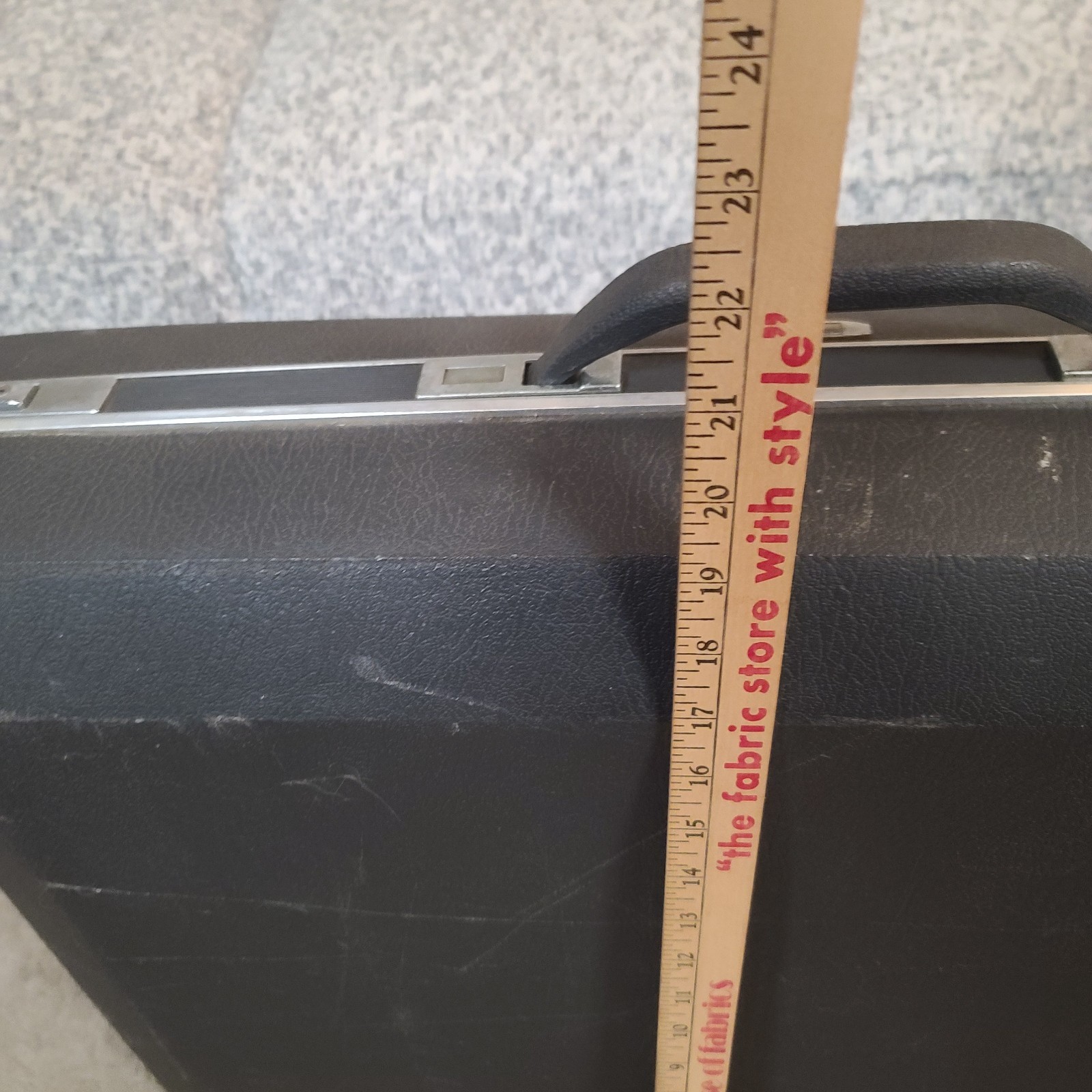 Vintage Sears Forecast Hard Shell Luggage Set w/Dividers Dark Gray No Keys