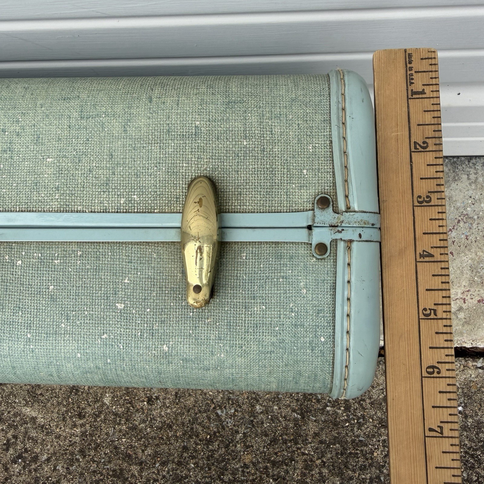 Vintage Samsonite Hardcover Teal Blue Suitcase 4221 Prop No Key NEEDS TLC