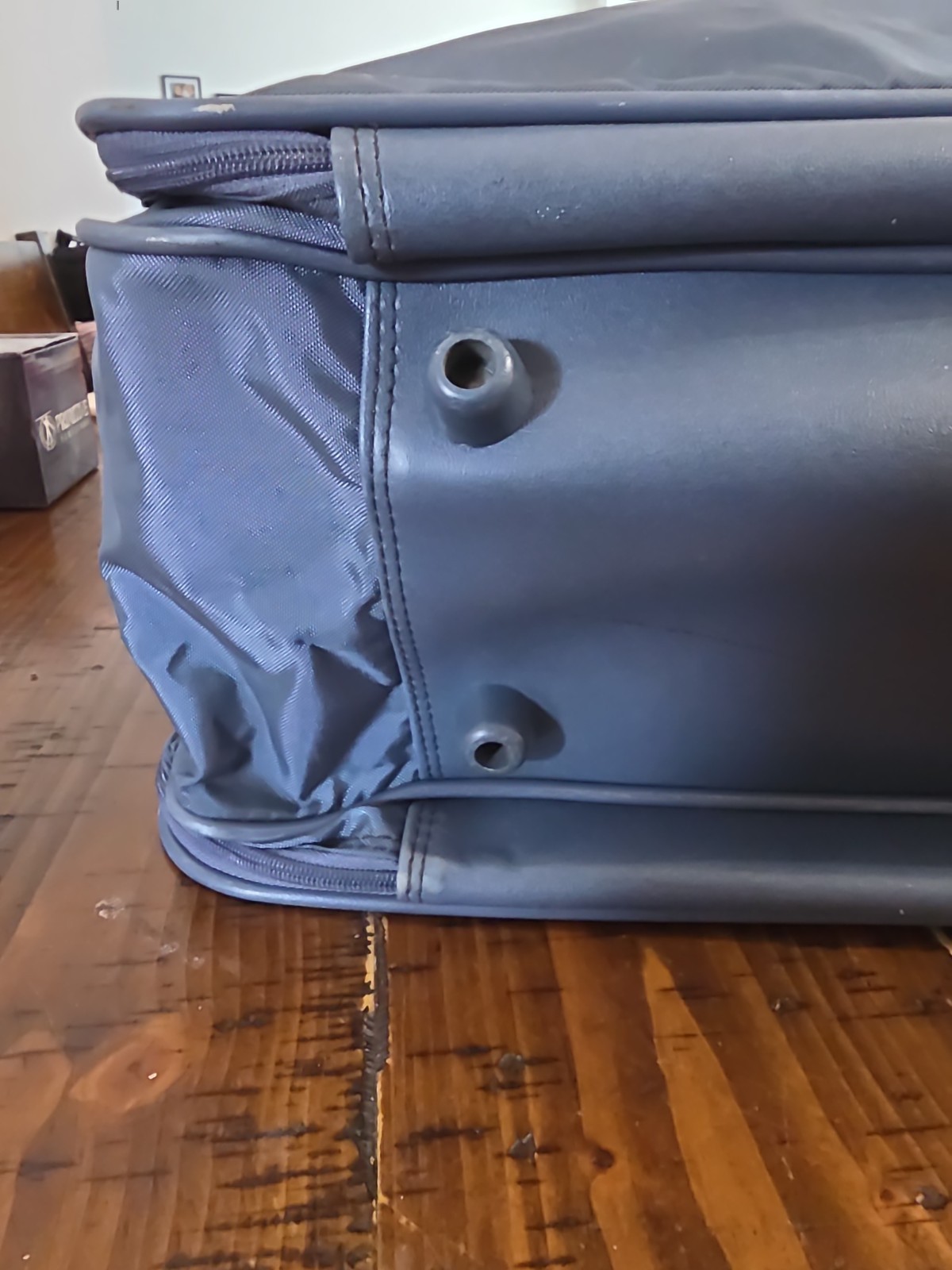 Vintage American Tourister Blue Folding Garment Bag Travel Weekender