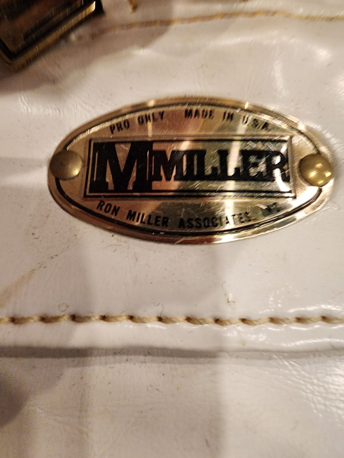 Vintage Ron Miller Desert Inn Duffel Bag Gold Hardware. Handles, Shoulder strap.