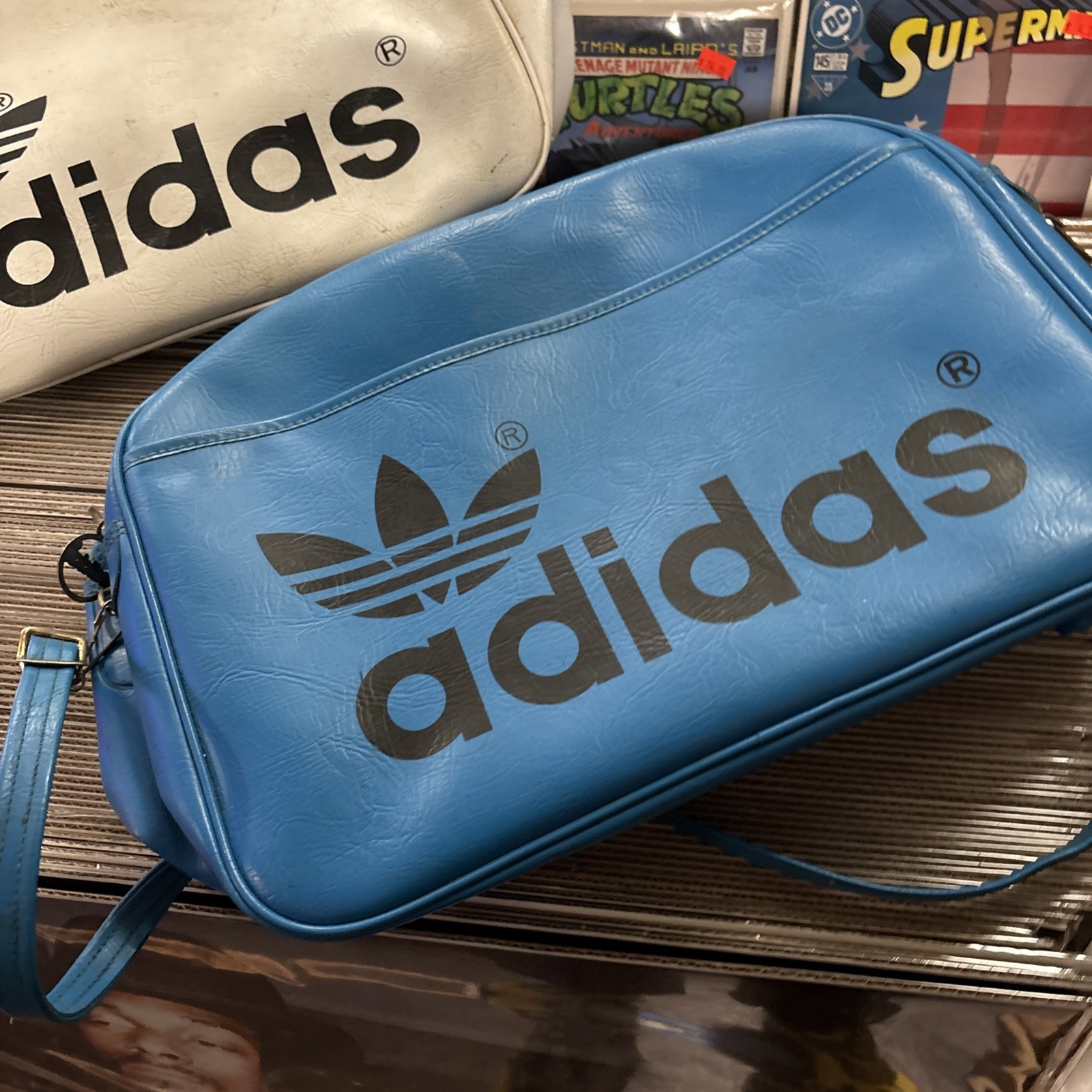 Lot Of 2 Adidas 70s/80s Duffle Bags Blue White Rare Fast Shipping