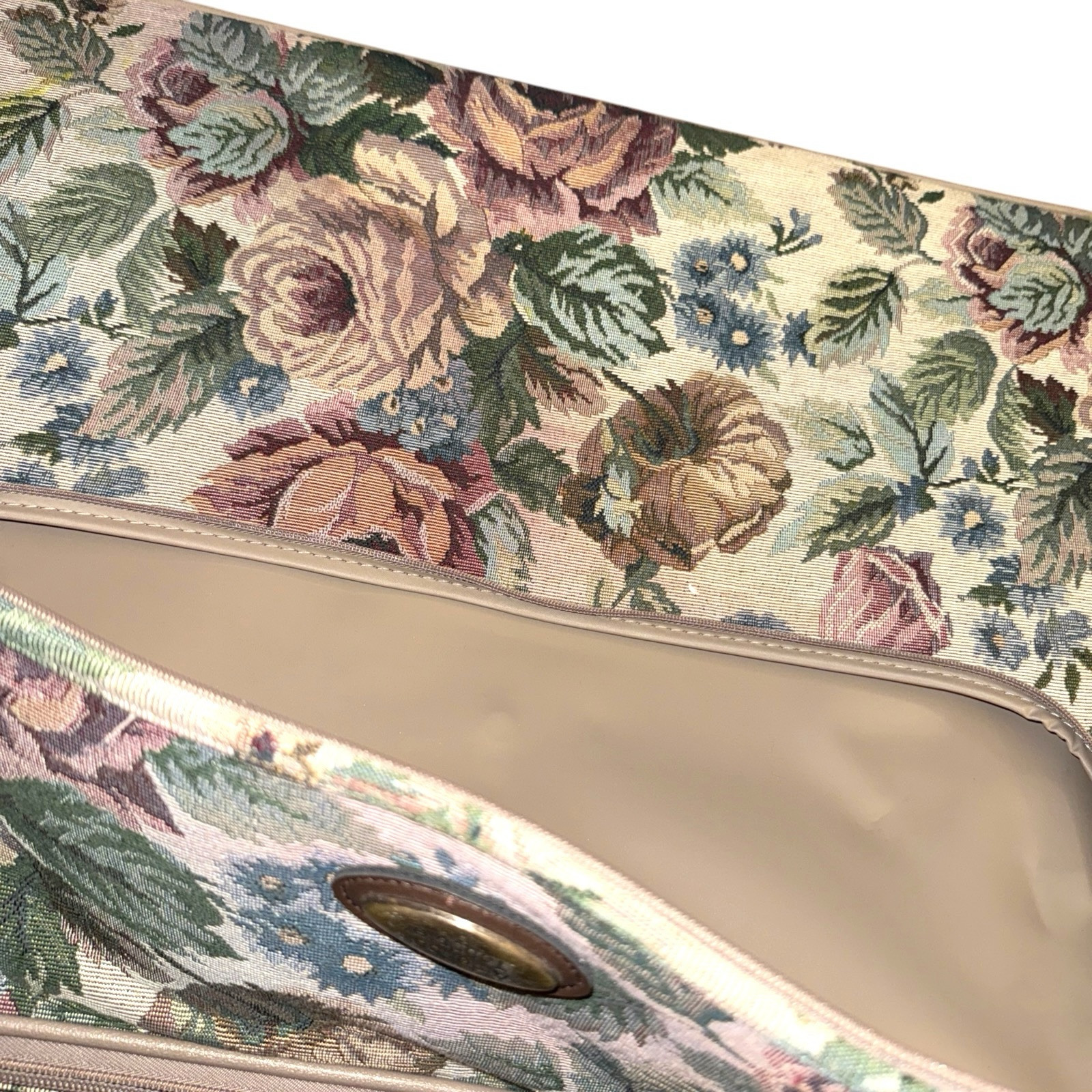 Vintage Tapestry Luggage Floral Wheels Suitcase Travel Rolling And Garment Bags