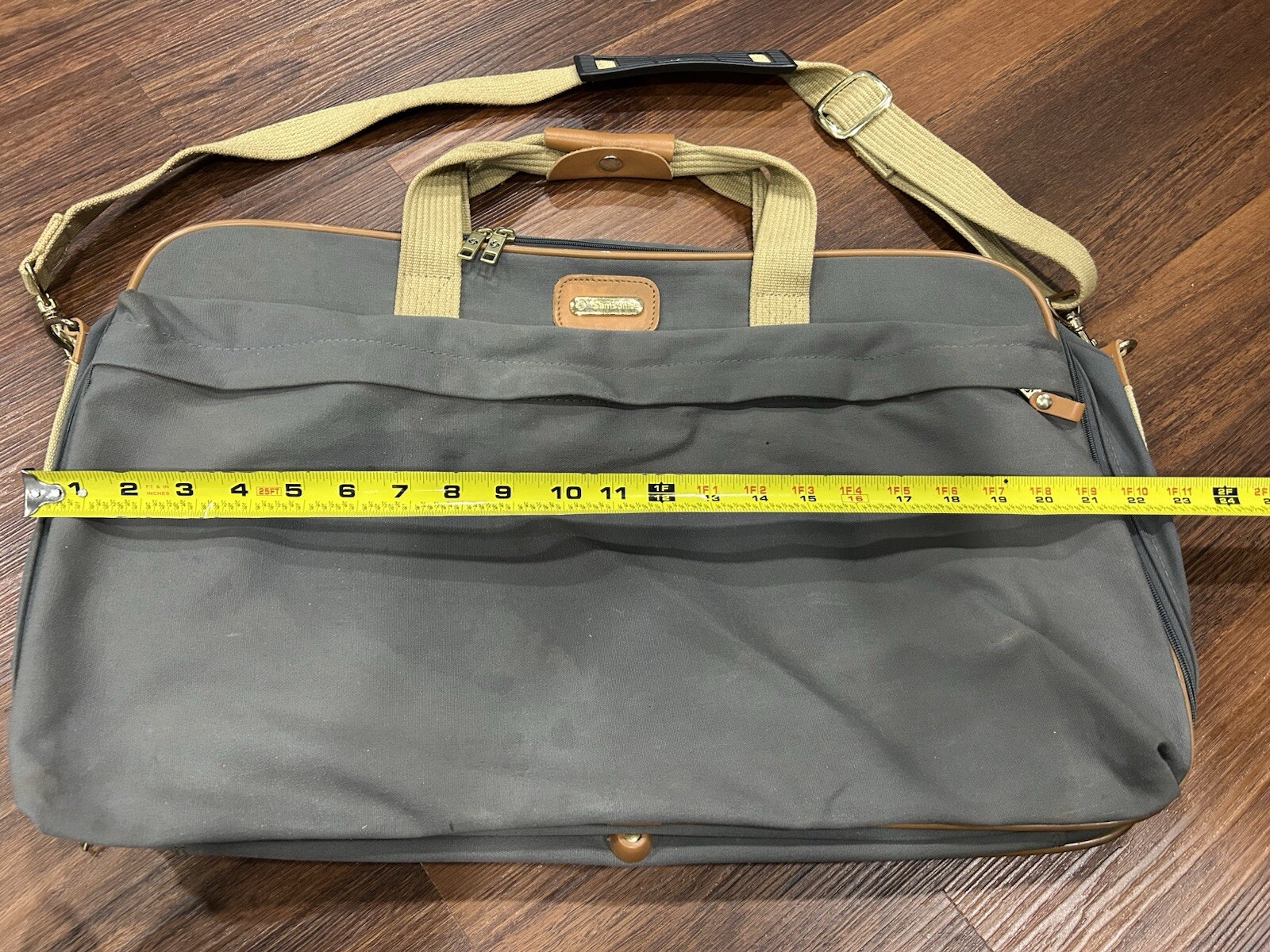 Vintage Samsonite Canberra Suit Case Garment Duffle Bag Folding Straps