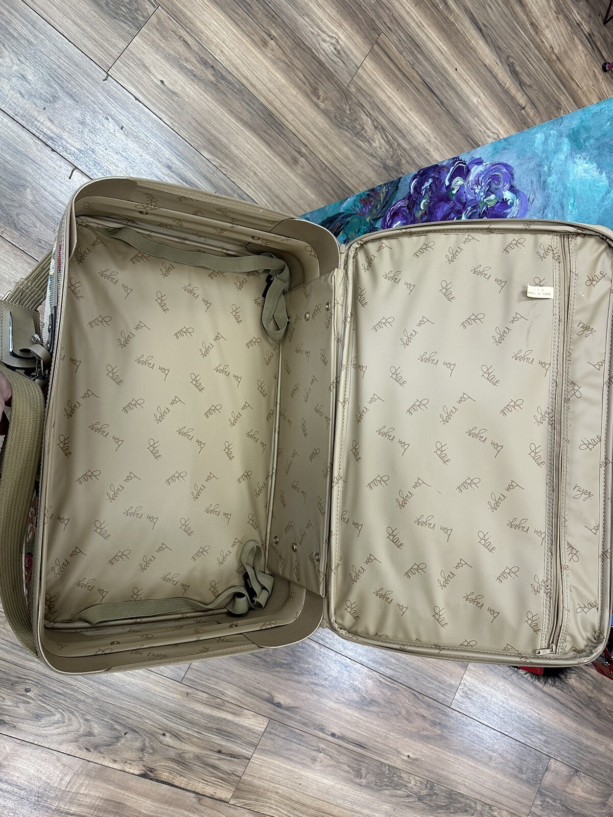 Set 2 Vintage 80s Diane Von Furstenberg Tapestry Floral Suitcases Bags