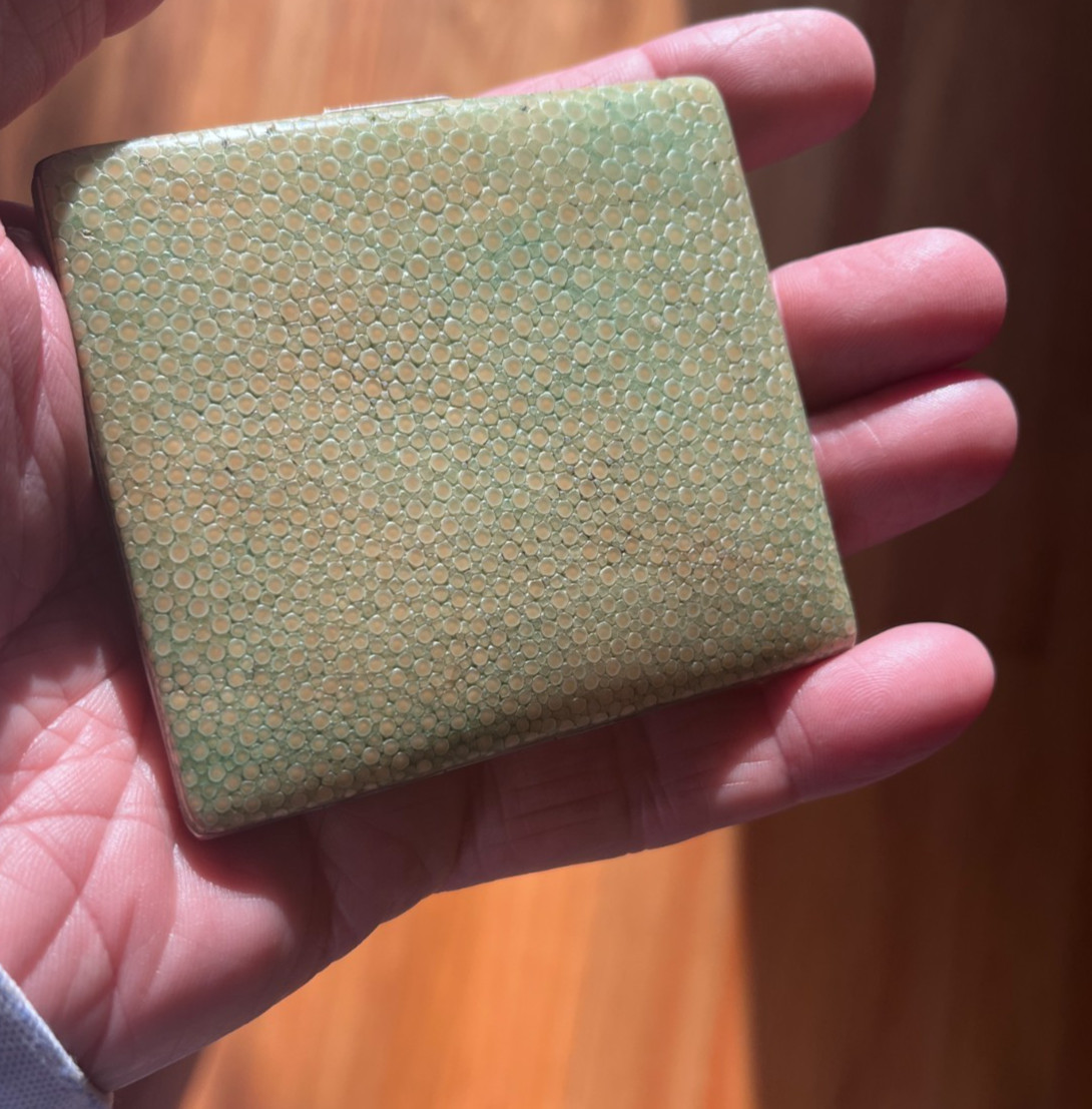 Vintage Shagreen slim cigarette case