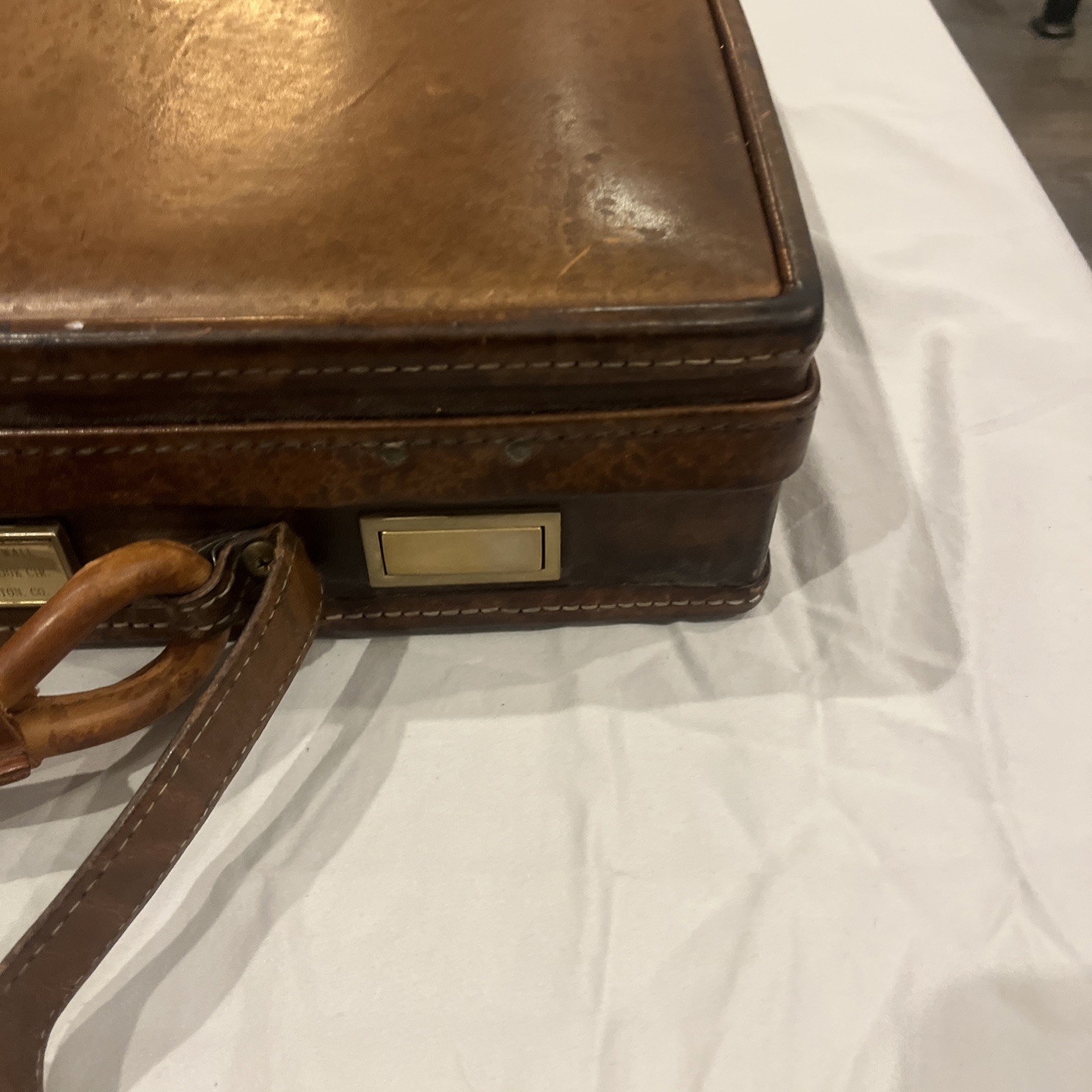 Vintage Hartmann Leather Briefcase Attache Case USA Combination Lock Luggage