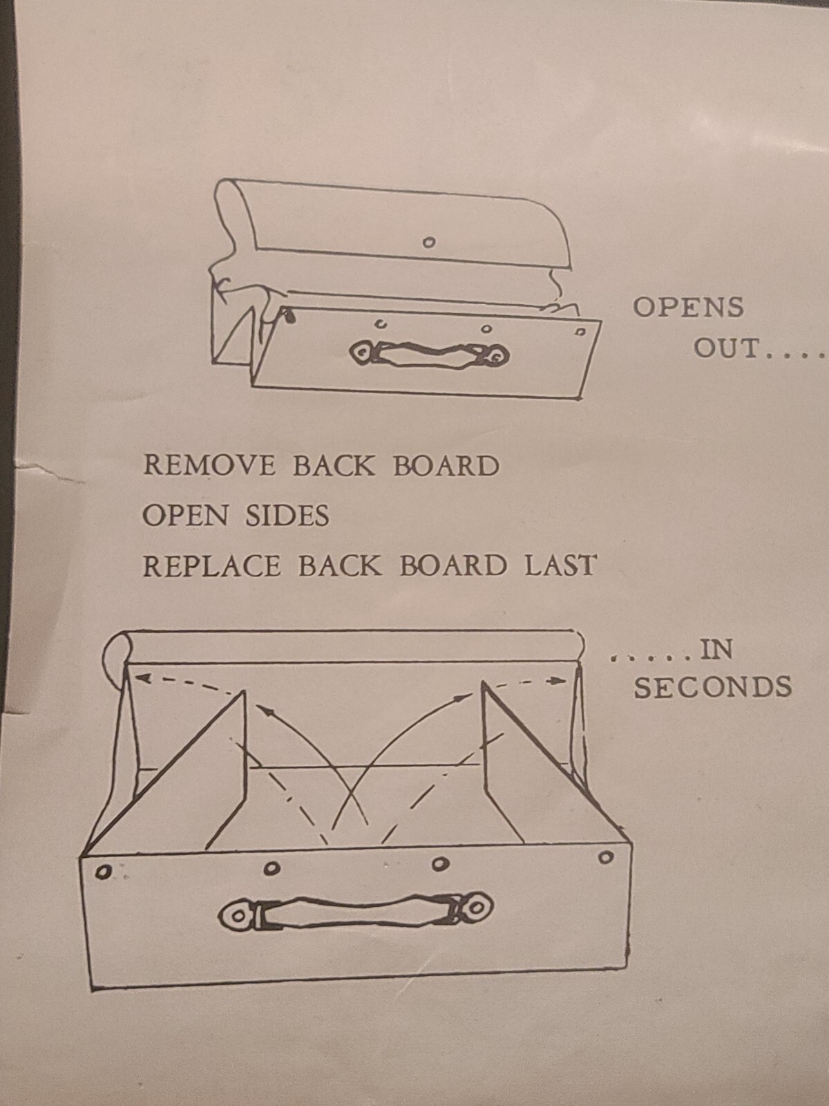Vintage Fold A Way Suitcase 18″ x 12″ x 5″ Folds Flat
