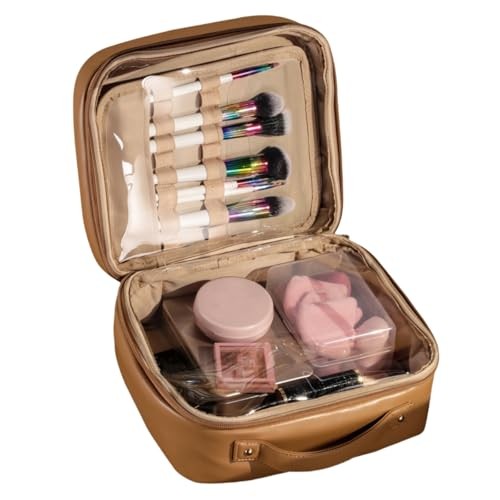 XL Makeup Case Premium Makeup Bag with Soft Leather, Waterproof and Durable