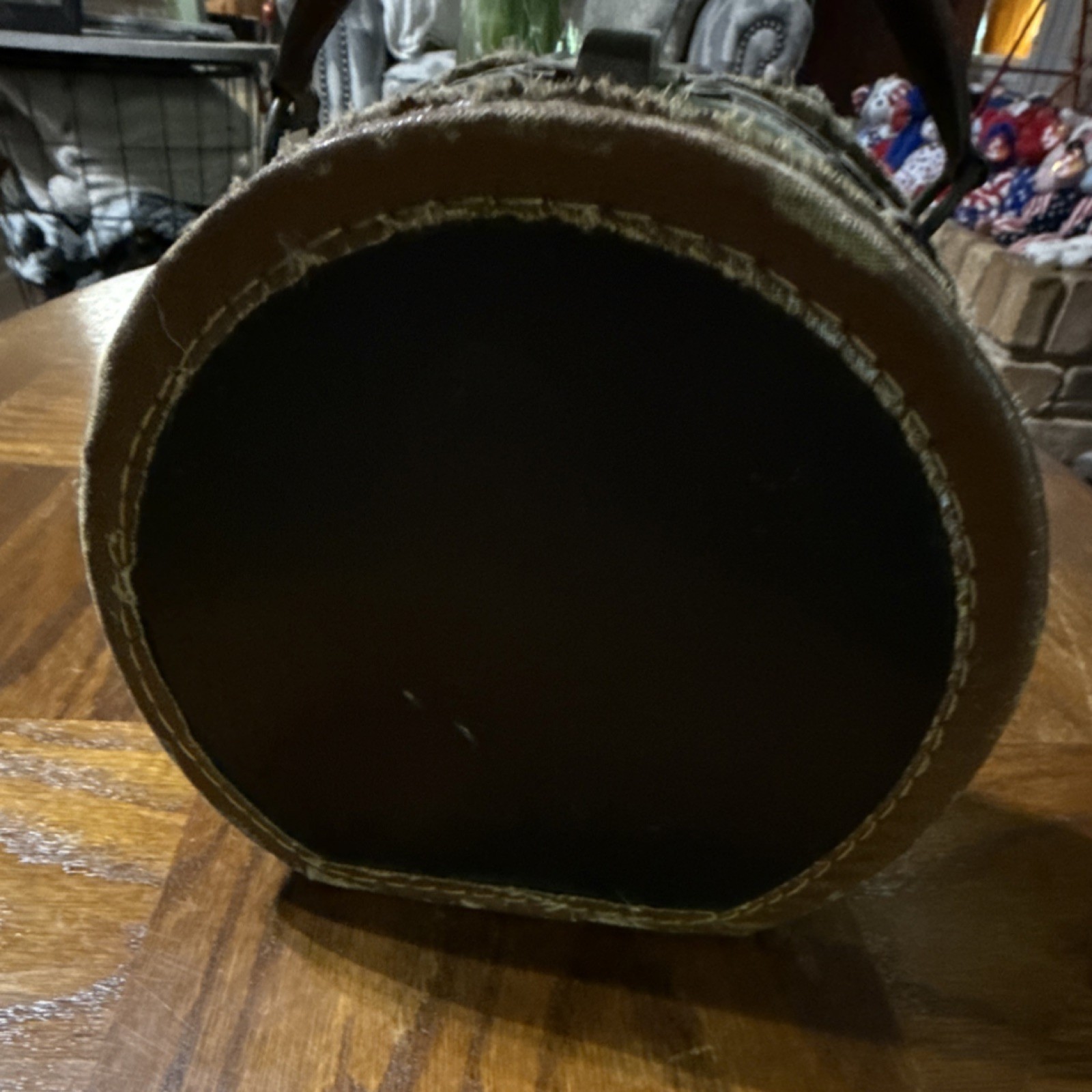 1920s True Vintage Leather Hard Hatbox Case Lined Top Handle London Bridge