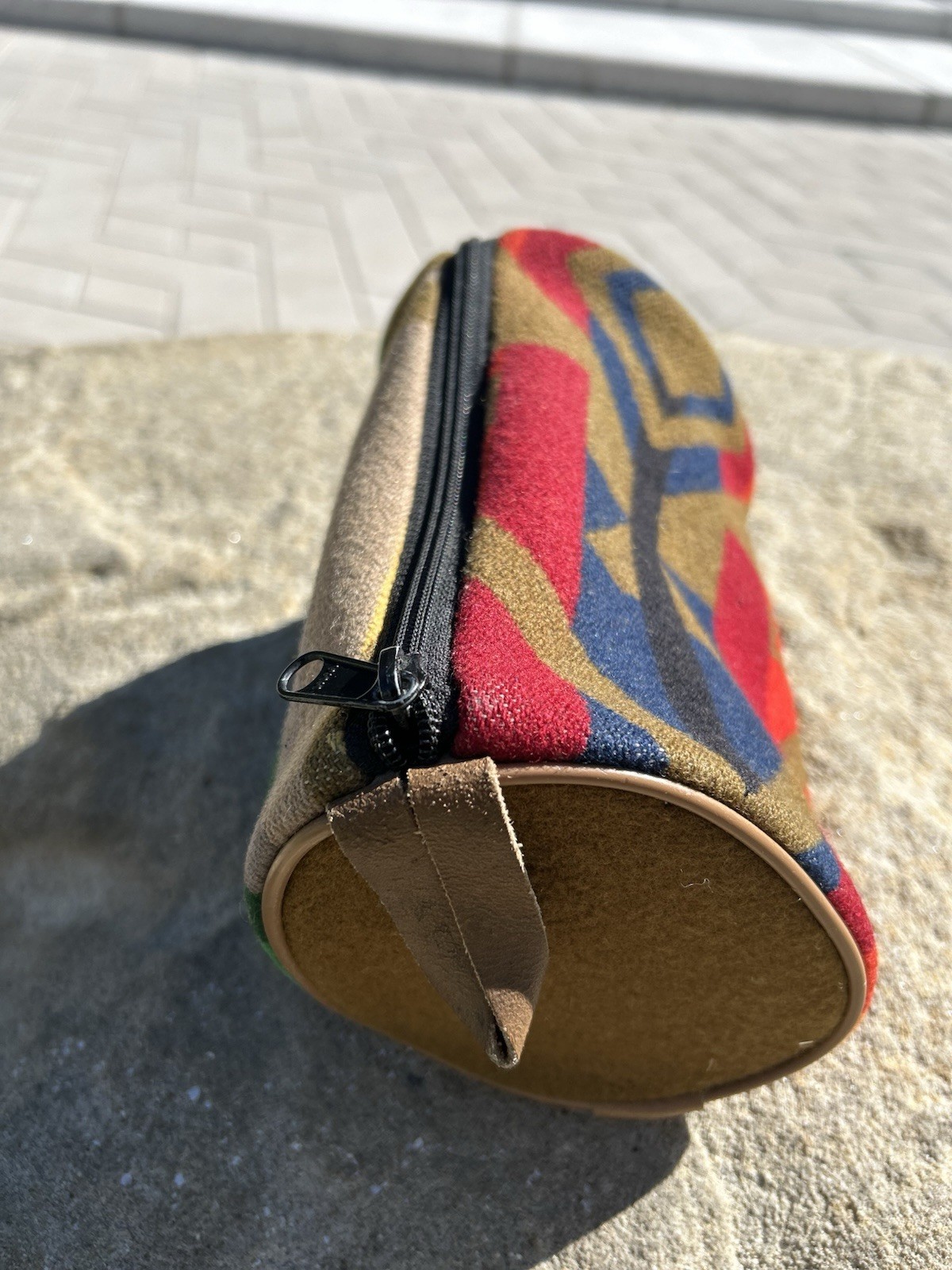 Vintage Pendleton Toiletry Dopp Kit Accessory Wool Southwestern Bag Aztec Travel
