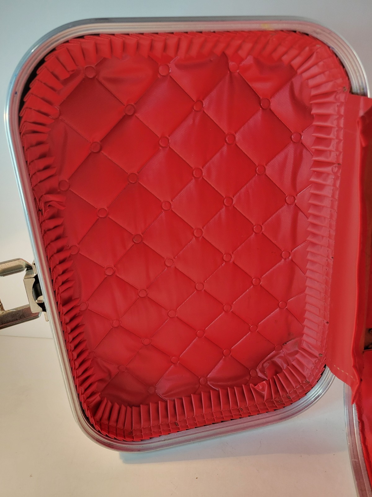 Vintage 50s 60s Suitcase Trojan Luggage Company Retro Kids Going to Grandmas Red