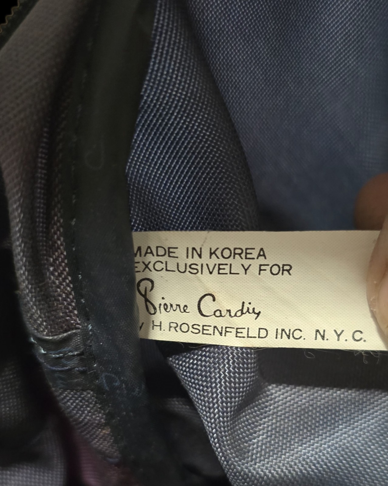 Vintage Pierre Cardin Paris New York Weekender Duffle Bag Tote Bag Navy Blue