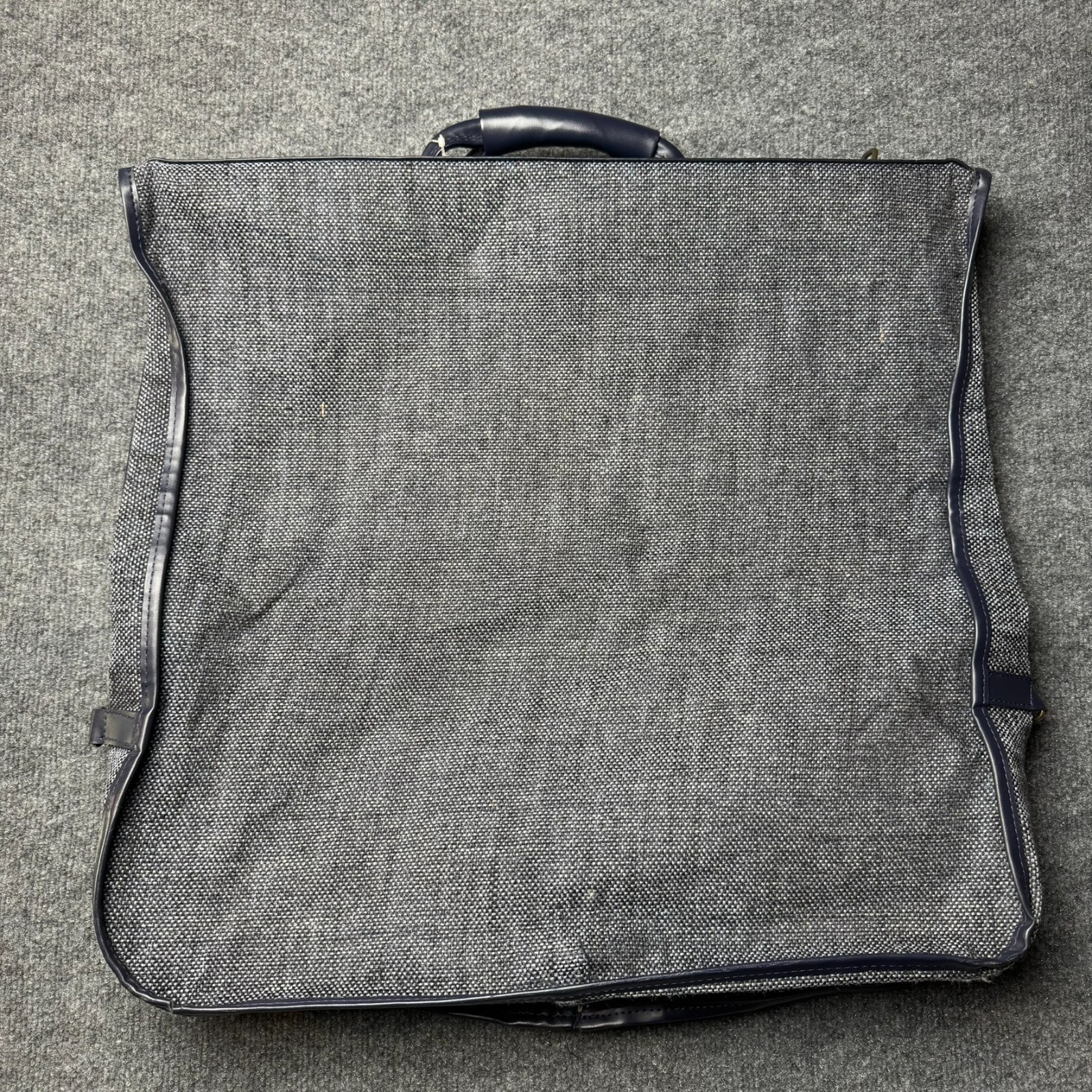 Fifth Avenue Vintage Blue Gray Tweed Garment Bag Travel Luggage Carry On