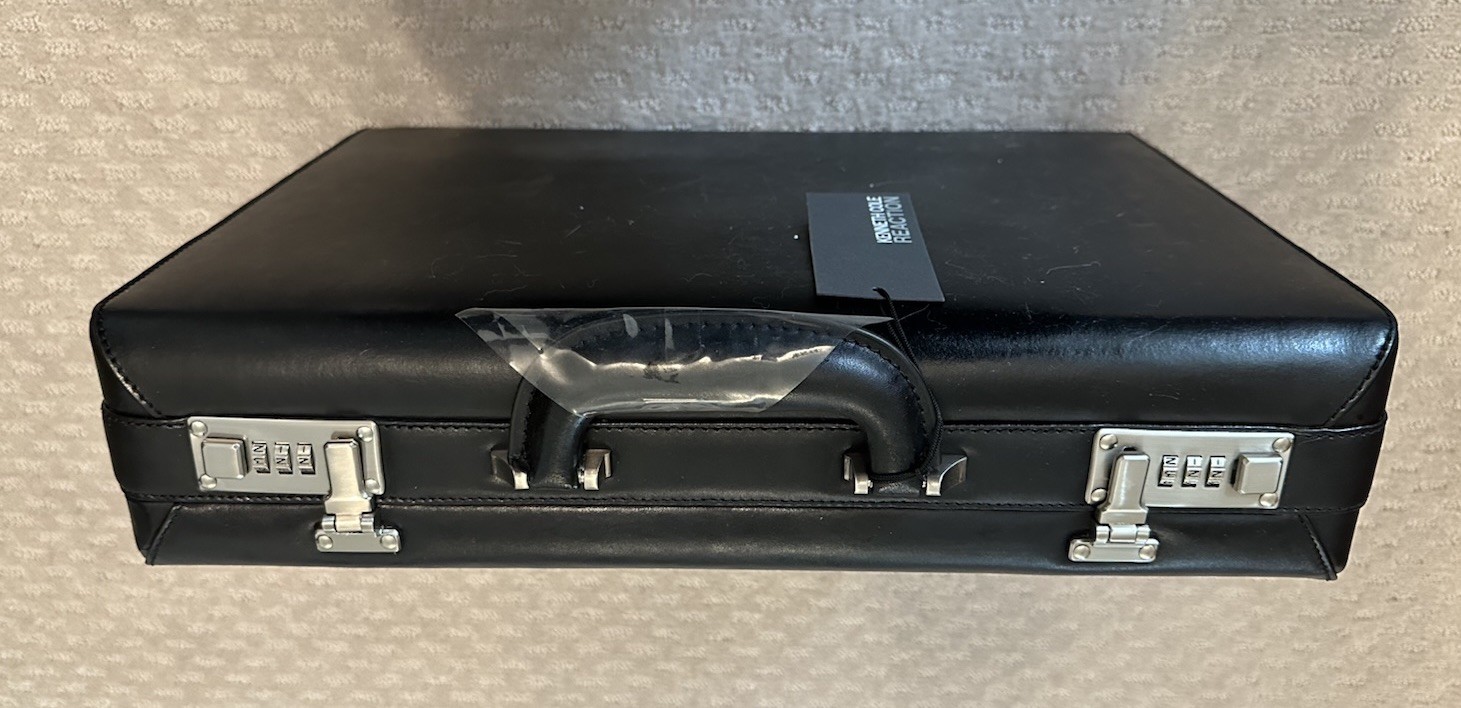 Vintage Hard Case Black Leather attaché Kenneth Cole Model 51125 Never Used