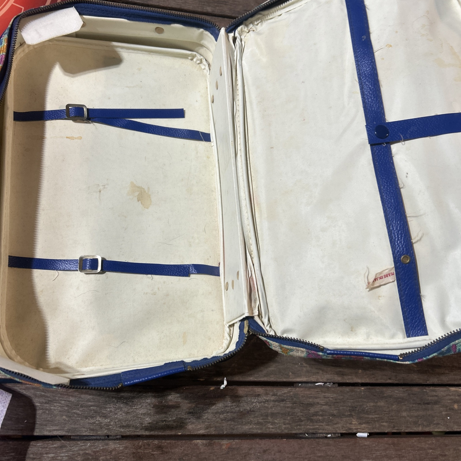 Japan Overnight Suitcase Retro Luggage Colorful Flowers Vintage No Key