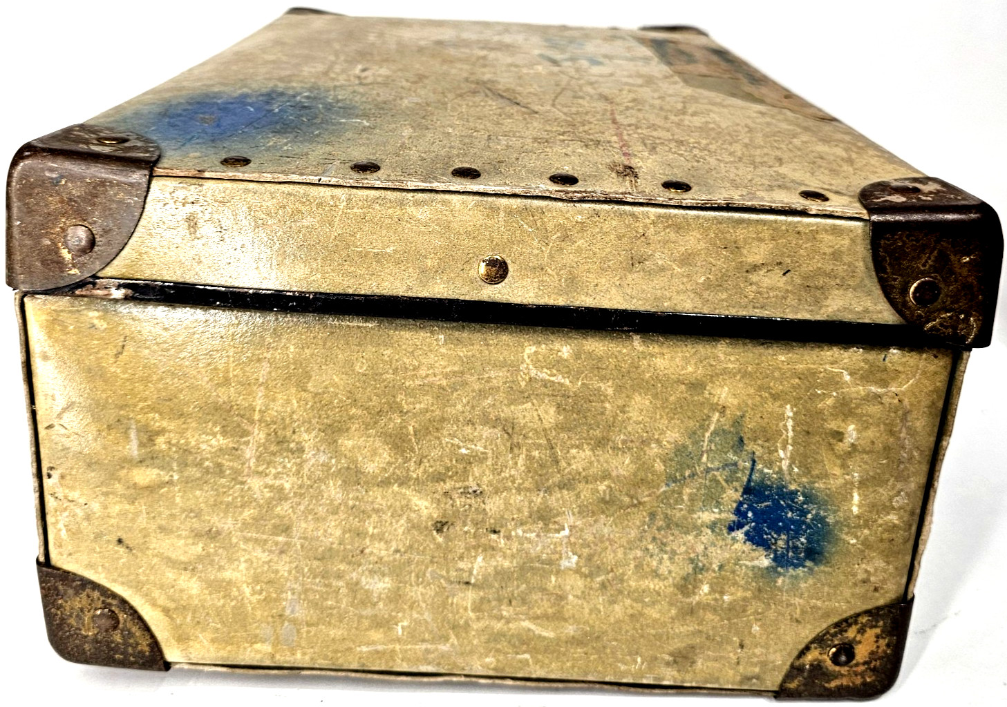 1931 Antique Liebermann Trunk Leather Goods Lansing MI steamer luggage doll case