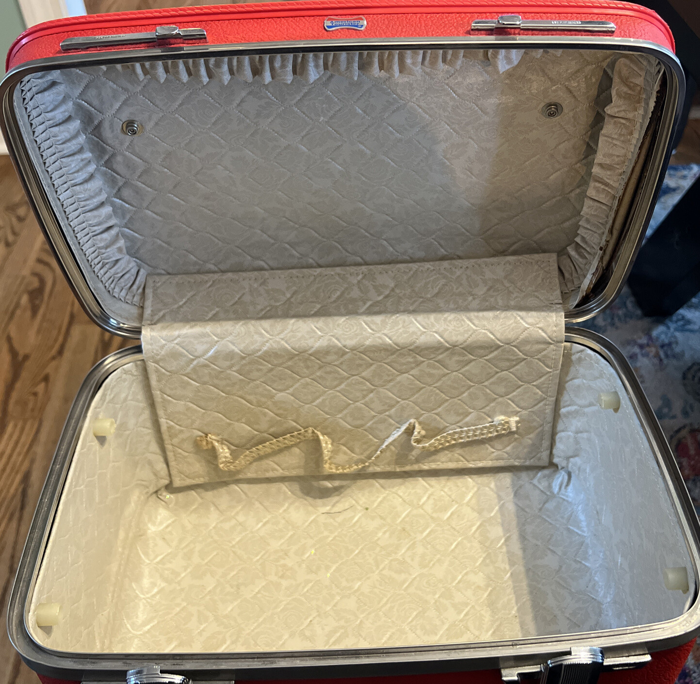 Beautiful RED Vintage American Tourister Train Luggage Carrier