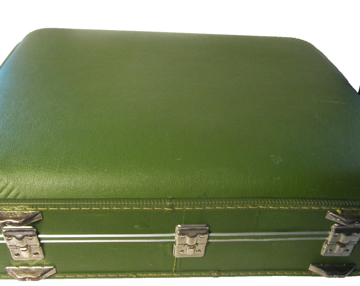 Vintage Avocado Green Hard Case Luggage Suitcase No Keys