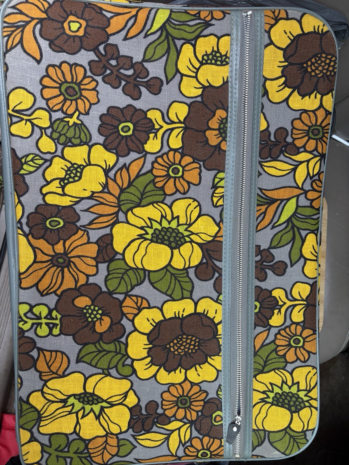 Vintage 1960s Bantam Floral Hippy Suit Case With Lock And Key