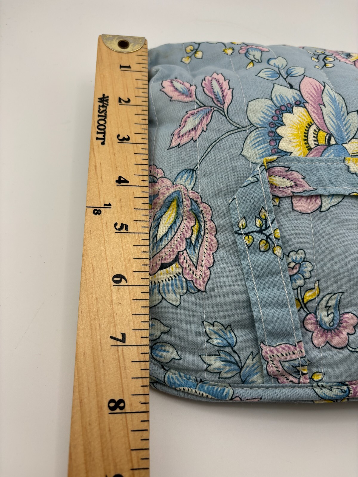 Vintage Makeup Travel Kit Travel Bag with Accessories Blue in Blooms Floral Bag