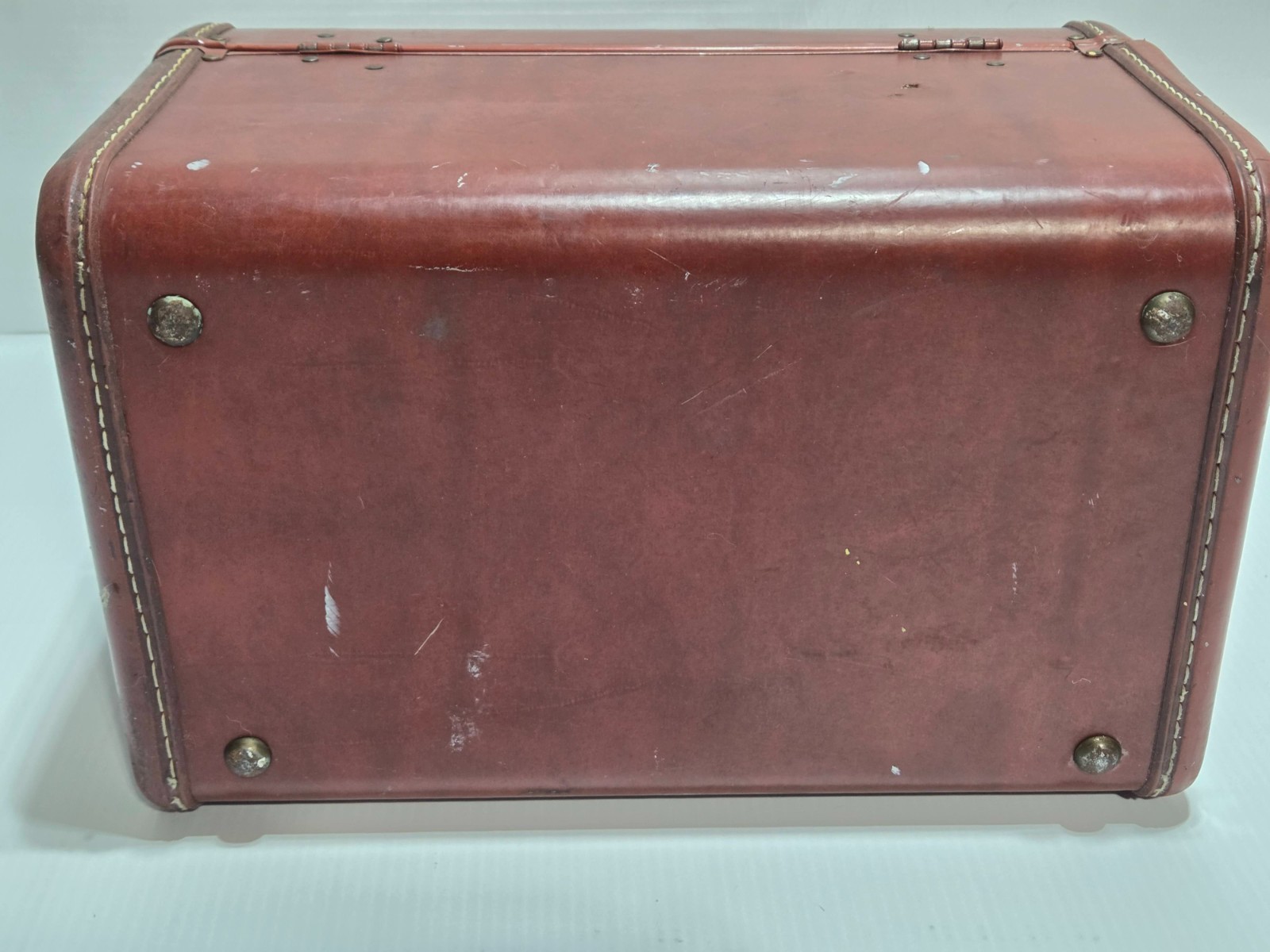 Vintage Samsonite Shwayder Bros Brown Train Case Vanity Luggage With Mirror USA