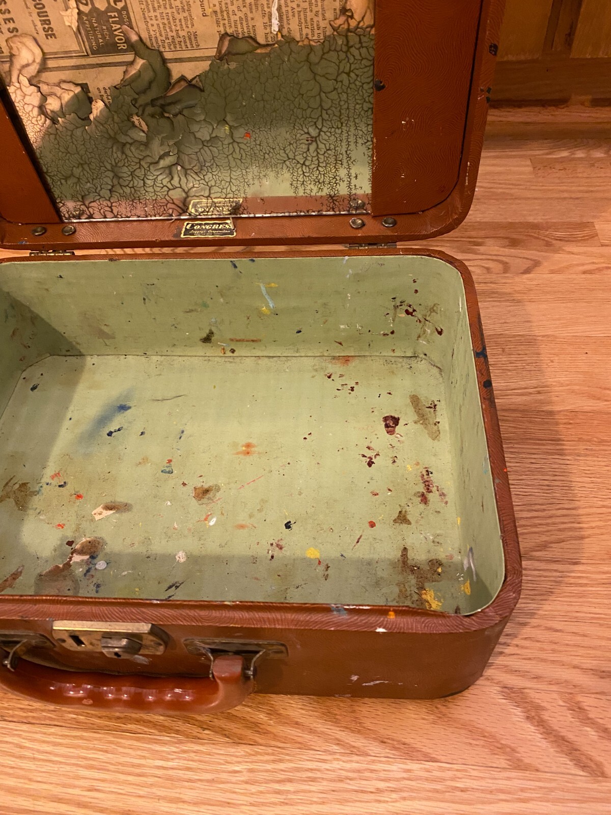 Vintage Congress Luggage Corporation Suitcase 13-1/2″ x 10″ x 5-1/2″ with Mirror