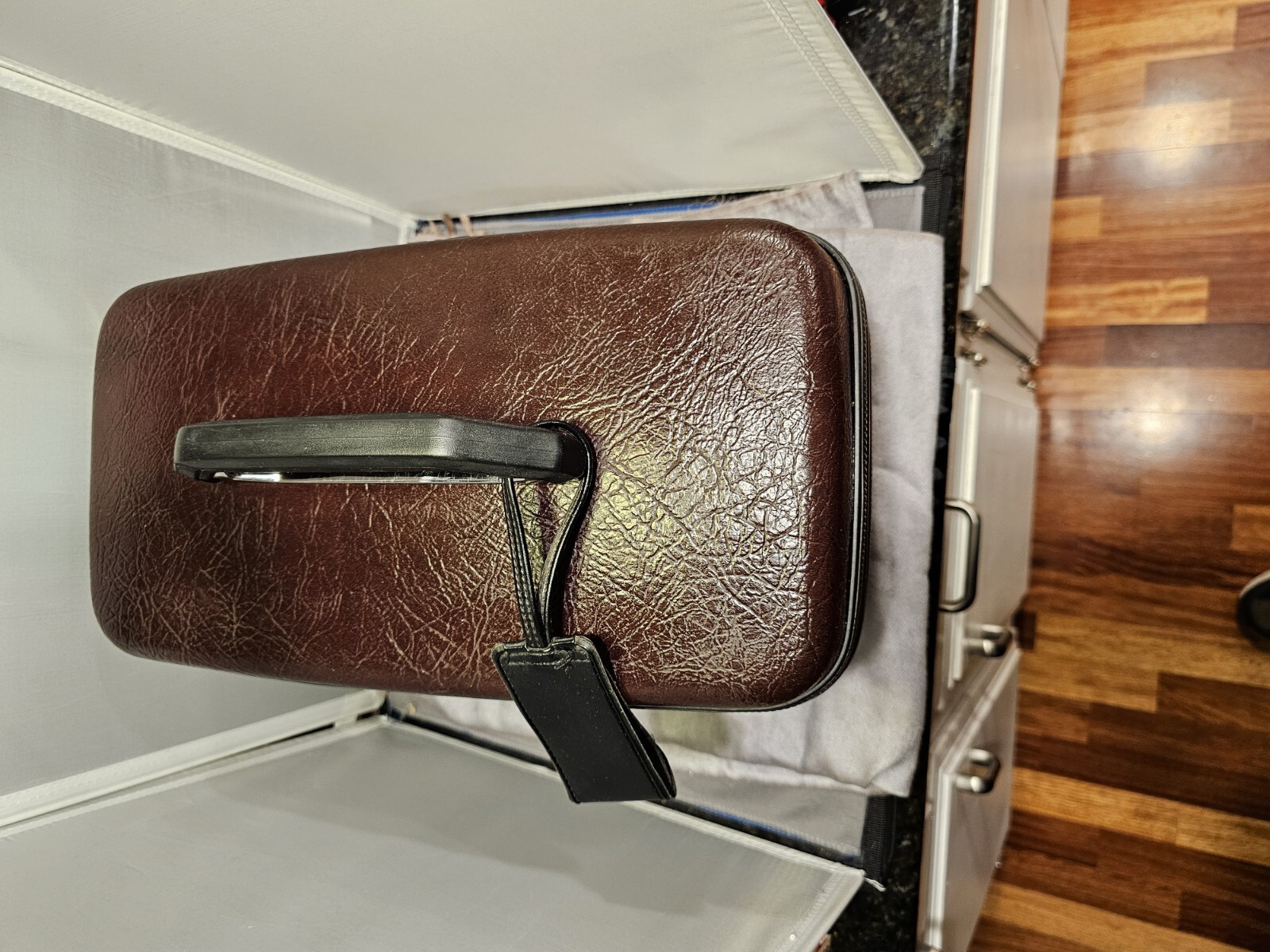 Vintage Samsonite Sentry II Brown Train Hard Makeup Case Mirror And Tray, No Key