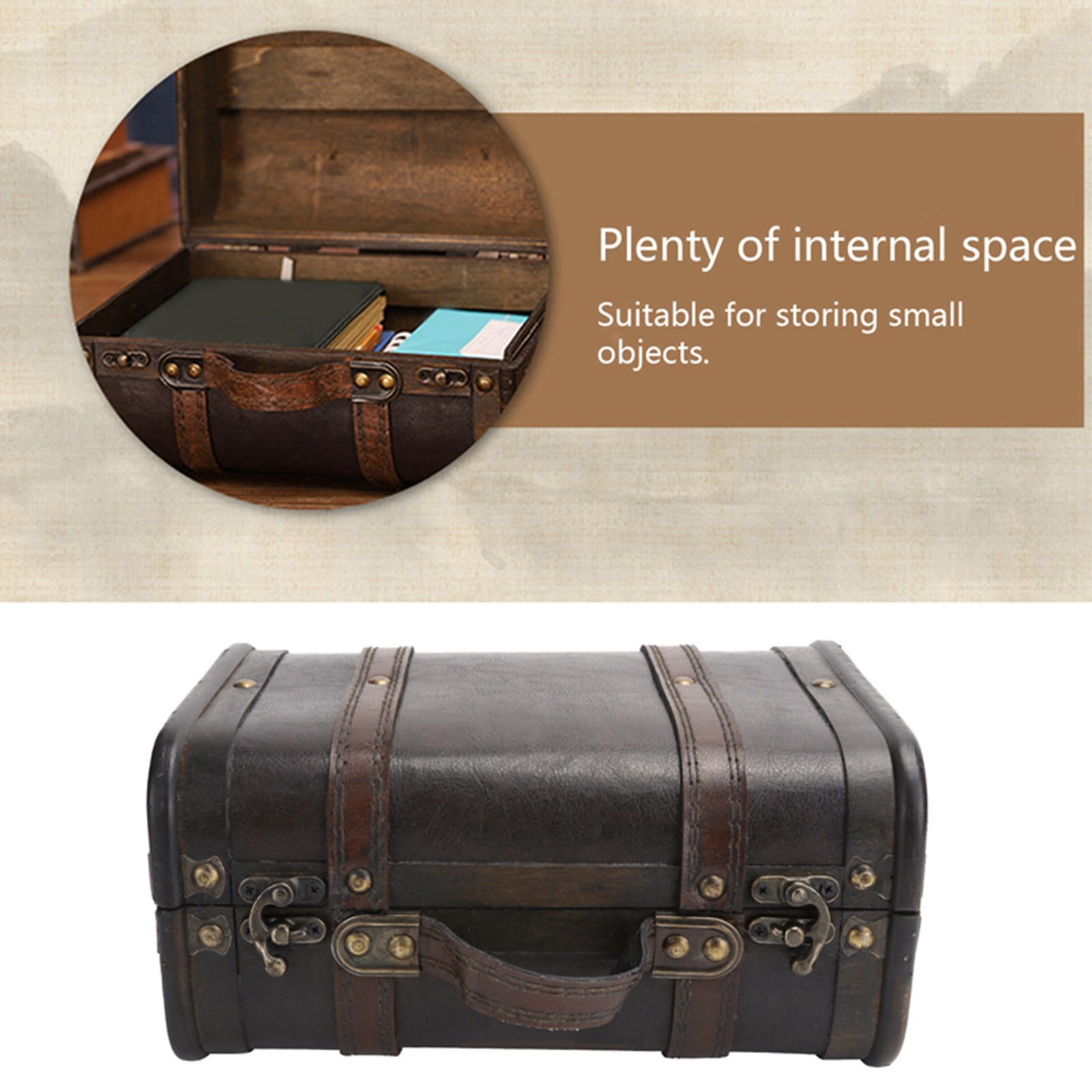 Retro Suitcase Wooden Storage Box Studio Decoration Window Display Photograp NEW