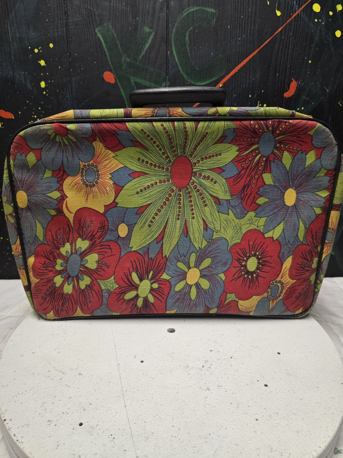 Vintage 60s 70s Child’s Floral Groovy Retro Overnight Bag