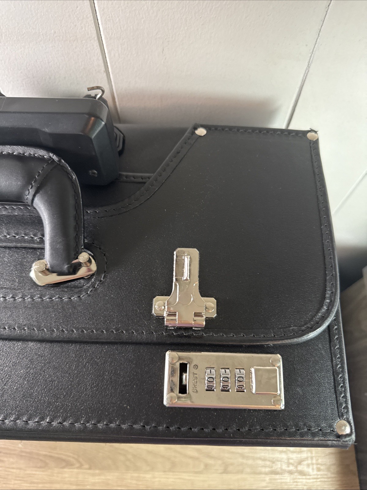 Korchmar Black Leather Attache Briefcase for Lawyers, Pilots, and Physicians
