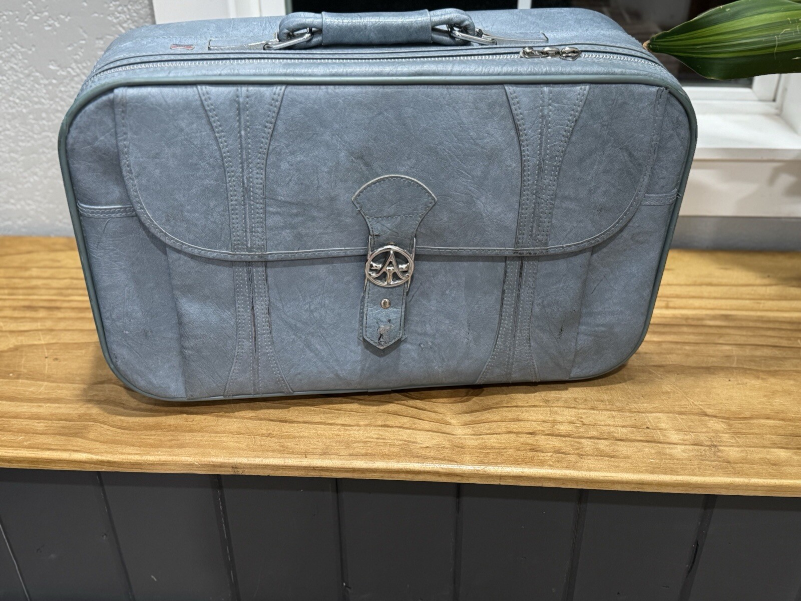 Vintage Luxury American Tourister Travel Suitcase Luggage Bag | Baby Blue