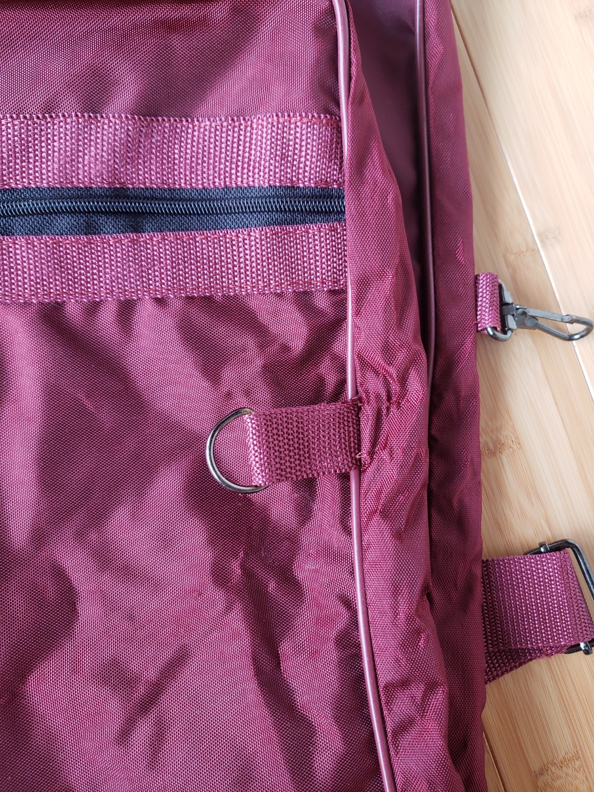VTG Oscar de la Renta Garment Bag Burgundy Nylon Travel Suit Carry On 90s Luxe